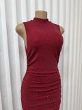 Sleeveless Solid Color Slim Maxi Dress GADE-11116