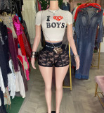 Pre Order: About 7 work days shipping Letter Print Lace Short Suit YUEM-300352