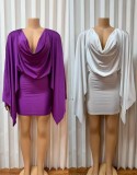 Deep V Neck Backless Mini Dress GMYU-11271