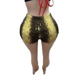 Snake-Print Low-Rise Shorts GNJF-19880