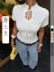 Short Sleeve Hollow Out Tie Up Tops GSRX-922
