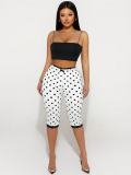 Polka Dot Print Lace Edge Fifth Pants GNJF-ZH8687