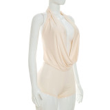 Solid Color Backless Sleeveless Romper GDSF-D26RP210