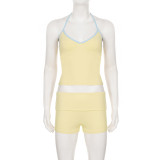 Sport V Neck Tank Top 2 Piece Shorts Set GPKJ-MR49878
