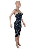 Polka Dot Print Halterneck Seventh Jumpsuit SHD-8114