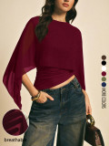 Solid Color Bat Sleeve Tops GSRX-759