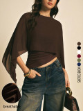 Solid Color Bat Sleeve Tops GSRX-759