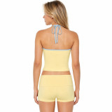 Sport V Neck Tank Top 2 Piece Shorts Set GPKJ-MR49878