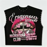 Lips Print Studded Casual Tank Top GFCF-1428