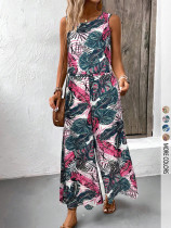 Print Sleeveless Loose Two Piece Pants Set GSRX-937