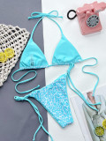 Leopard Print Tie Up Bikinis 2 Piece Set CSYZ-C80W