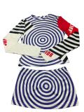 Printed High-Neck Long-Sleeve T-Shirt Skirts Suit GFCF-1501