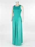 Solid Color Chiffon Patchwork Maxi Dress ZSD-0789