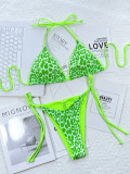 Leopard Print Tie Up Bikinis 2 Piece Set CSYZ-C80W