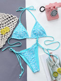 Leopard Print Tie Up Bikinis 2 Piece Set CSYZ-C80W