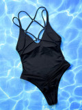 Solid Color Backless One Piece Swimsuit CSYZ-C927R