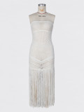 Hollow Out See Through Tassel Maxi Dress ZSD-0358