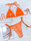 Leopard Print Tie Up Bikinis 2 Piece Set CSYZ-C80W
