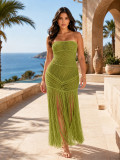 Hollow Out See Through Tassel Maxi Dress ZSD-0358