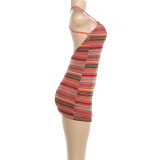 Stripe Print Tight Mini Dress GZJQ-K6D10531A