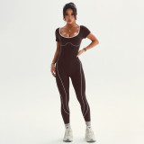 Running Sports Yoga Short Sleeves Jumpsuits  YWHQ-W25164