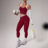 Running Sports Yoga Vest And Long Pants Suit YWHQ-WT26027