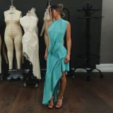 Solid Color O Neck Backless Maxi Dress GZJQ-K6D10924A