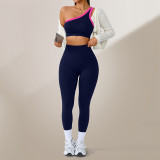 Running Fitness Yoga Off-shoulder Sports Bra And Long Pants Two Piece Set YWHQ-WT25092