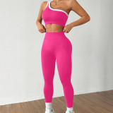 Running Fitness Yoga Off-shoulder Sports Bra And Long Pants Two Piece Set YWHQ-WT25092