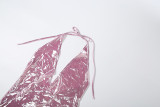 Bright-Colored Ice-Silk Halterneck Mini Dress GZJQ-K6D11216A