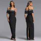 One Shoulder Beading Evening Dress BY-7759
