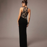 Lace Patchwork Sleeveless Maxi Dress GSZM-D26DS244