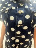 Polka Dot Print Short Sleeve Shorts Suit YMEF-59115
