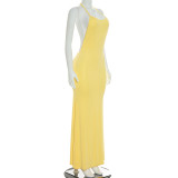 Solid Color Sleeveless Backless Maxi Dress GSZM-C26DS258
