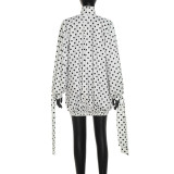 Polka Dot Print Long Sleeve Mini Dress GSZM-Q26DS112