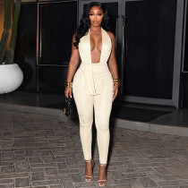 Solid Color Sexy Backless Jumpsuit GSZM-D26JP219