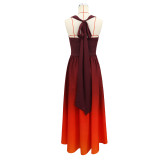 V Neck Gradient-Color Maxi Dress GYLY-11264