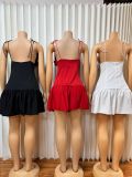 Sexy V Neck Ruffles Mini Dress GADE-11197
