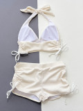 Solid Color Halterneck Two Piece Bikinis CSYZ-D550R