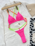 Solid Color Drawstring One Piece Swimsuit CSYZ-C587WY