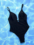 Solid Color Backless One Piece Swimsuit CSYZ-D165W