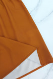V Neck Puff Sleeve Gradient-Color Maxi Dress GYLY-11265