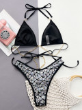 Sexy Chain-Detail Sequin Bikini 2 Piece Set CSYZ-D128Q