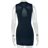Hollow Out V Neck Off Shoulder Mini Dress GJYO-JD305299