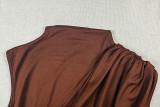 Solid Color Ruched Sleeveless Mini Dress GJYO-JD305576