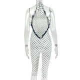 Polka Dot Print Backless Jumpsuit GJYO-JP006337