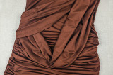 Solid Color Ruched Sleeveless Mini Dress GJYO-JD305576