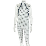 Polka Dot Print Backless Jumpsuit GJYO-JP006337