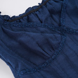 Lace Patchwork Short Sleeve T Shirt GPKJ-MR49874