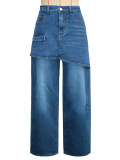 Vintage Faux Two-Piece Wide Leg Jeans SH-391550